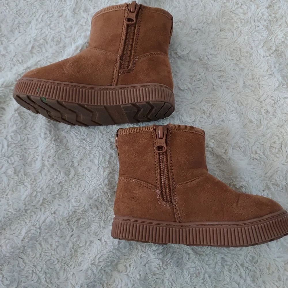 Cat & Jack Brown Suede Sherpa Kids' Ankle Boots Toddler 6 Winter Cool Weather